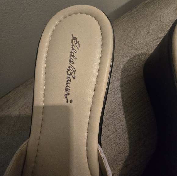 Eddie Bauer Slide Wedge Animal Print Pony Hair shoe - Picture 2 of 7